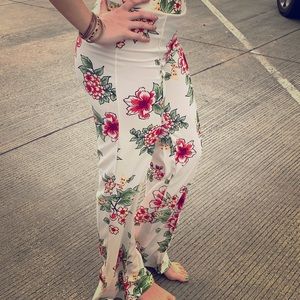 Floral high waisted pant